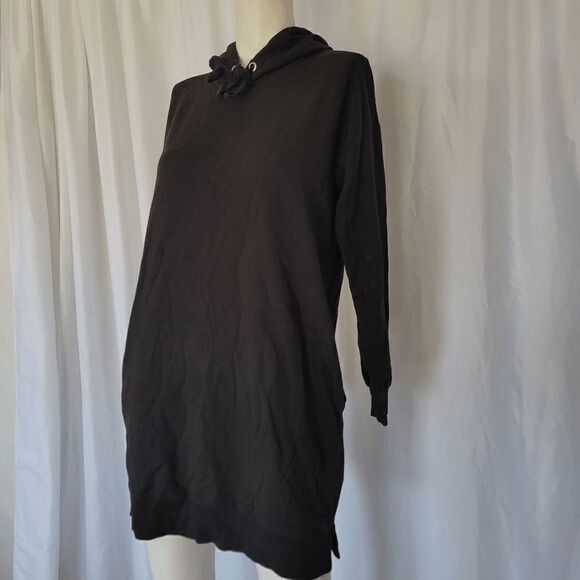 The Drop black hooded  mini sweater dress size XXS over size - Picture 4 of 9